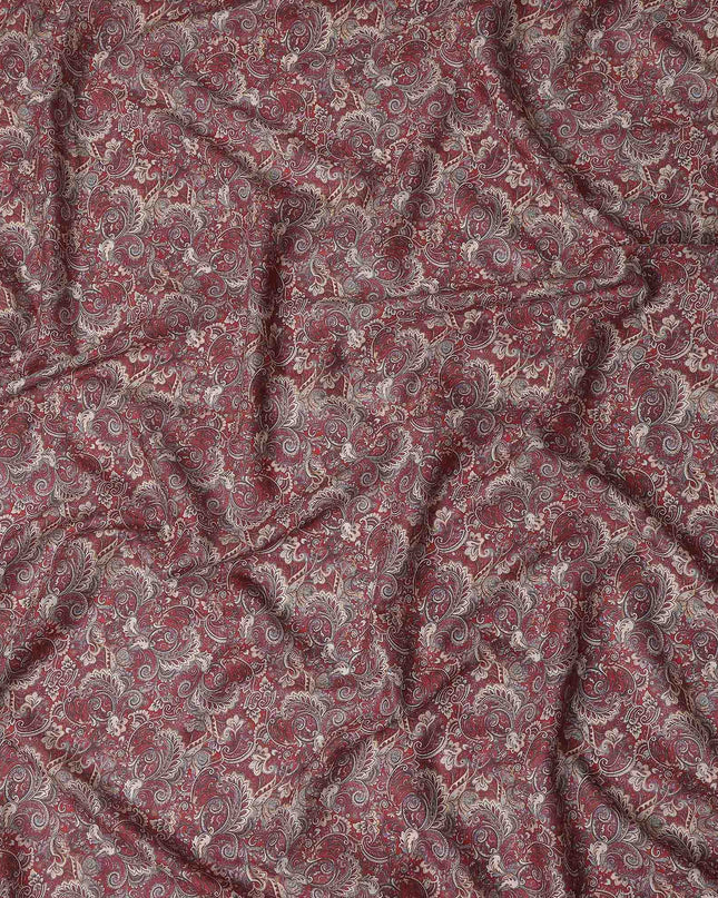 Rust Terracotta Paisley Cotton Lawn Fabric 140cm
