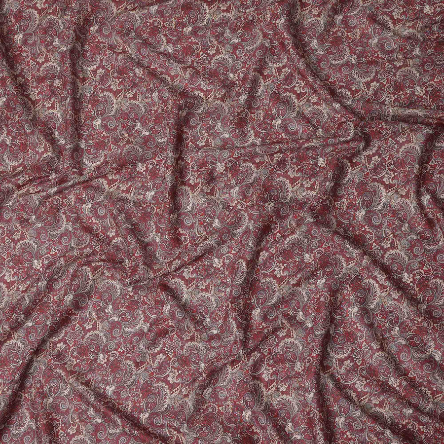 Rust Terracotta Paisley Cotton Lawn Fabric 140cm