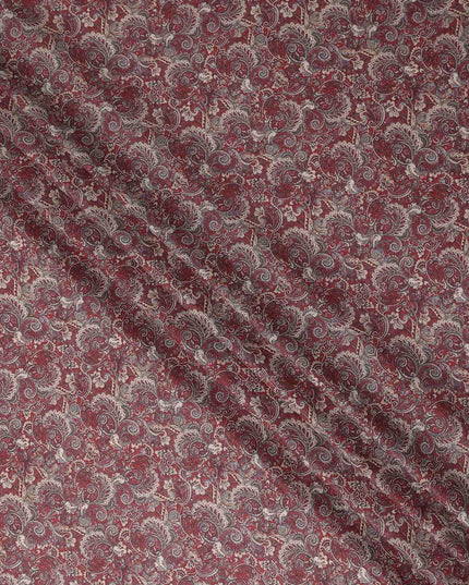 Rust Terracotta Paisley Cotton Lawn Fabric 140cm