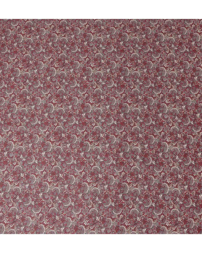 Rust Terracotta Paisley Cotton Lawn Fabric 140cm