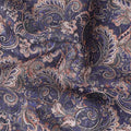 Navy Blue Paisley Cotton Lawn Fabric 140cm