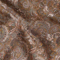 Chocolate Brown Paisley Cotton Lawn Fabric 140cm
