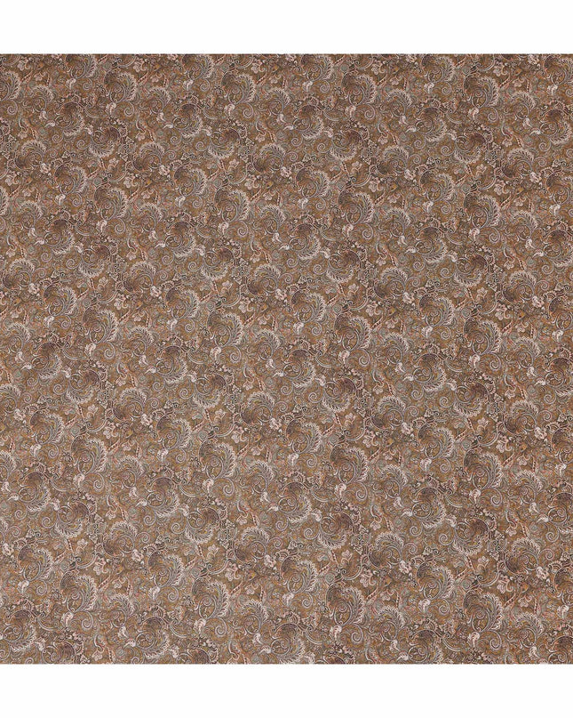 Chocolate Brown Paisley Cotton Lawn Fabric 140cm