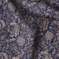 Navy Blue Floral Cotton Lawn Fabric 140cm