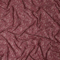 Burgundy Maroon Floral Cotton Lawn Fabric 140cm
