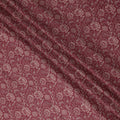 Burgundy Maroon Floral Cotton Lawn Fabric 140cm