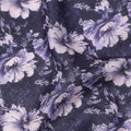 Navy Indigo Floral Cotton Lawn Fabric 140cm
