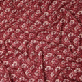 Brick Red Floral Cotton Lawn Fabric 140cm