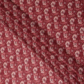 Brick Red Floral Cotton Lawn Fabric 140cm