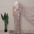 Dusty Rose Pink French Chantilly Lace Saree Piece