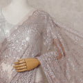 Dusty Rose Pink French Chantilly Lace Saree Piece