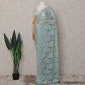 Sage Green French Chantilly Lace Saree Piece