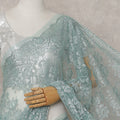 Sage Green French Chantilly Lace Saree Piece