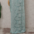 Sage Green French Chantilly Lace Saree Piece