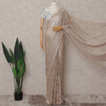 Champagne Beige French Chantilly Lace Saree 110cm