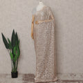 Champagne Beige French Chantilly Lace Saree 110cm