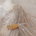 Champagne Beige French Chantilly Lace Saree 110cm