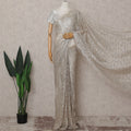 Pearl Ivory French Chantilly Lace Saree Piece