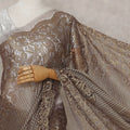 Mocha Bronze French Chantilly Lace Saree 5.5m