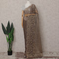 Antique Bronze French Chantilly Border Lace Saree