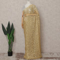 Antique Gold French Chantilly Lace Saree Piece
