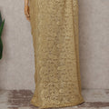 Antique Gold French Chantilly Lace Saree Piece