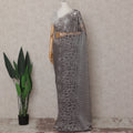 Gunmetal Grey French Chantilly Lace Saree 110cm