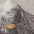 Gunmetal Grey French Chantilly Lace Saree 110cm