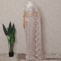 Blush Pink French Chantilly Lace Saree Piece