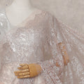 Blush Pink French Chantilly Lace Saree Piece