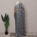 Charcoal Grey French Chantilly Lace Saree Piece