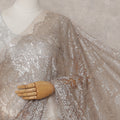 Champagne Beige French Chantilly Lace Saree Piece