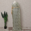 Pistachio Green French Chantilly Lace Saree Piece