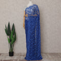 Royal Blue Chantilly Lace Saree - D31645