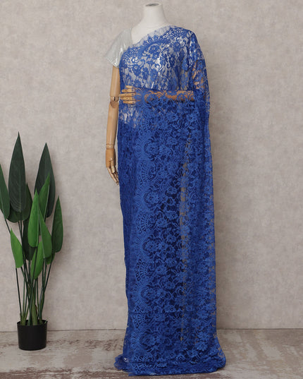 Royal Blue Chantilly Lace Saree - D31645