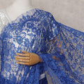 Royal Blue Chantilly Lace Saree - D31645