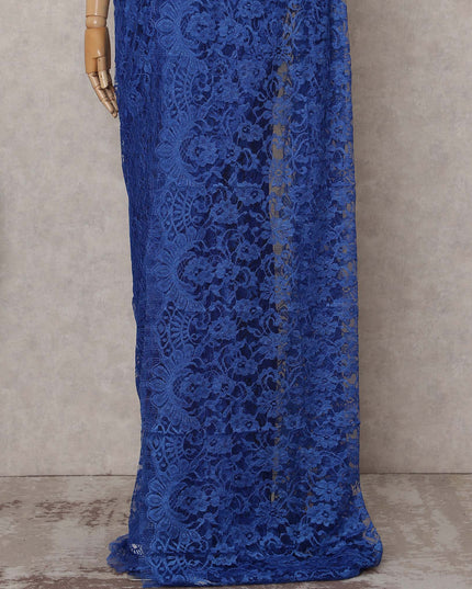 Royal Blue Chantilly Lace Saree - D31645