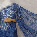 Cobalt Blue French Chantilly Lace Saree 5.5m