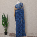 Cobalt Blue French Chantilly Lace Saree 5.5m