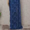 Cobalt Blue French Chantilly Lace Saree 5.5m