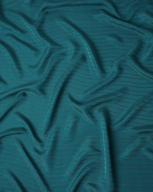 Peacock Teal Cupro Jacquard Fabric | Sustainable