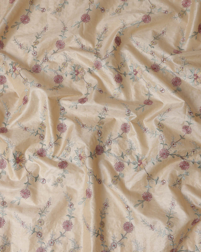 Beige Tan Tussar Silk Fabric 110cm