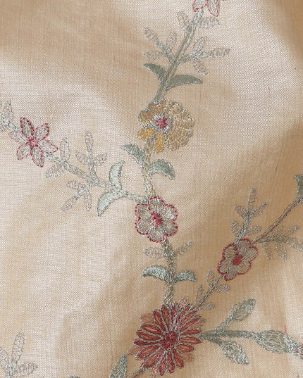 Beige Tan Tussar Silk Fabric 110cm