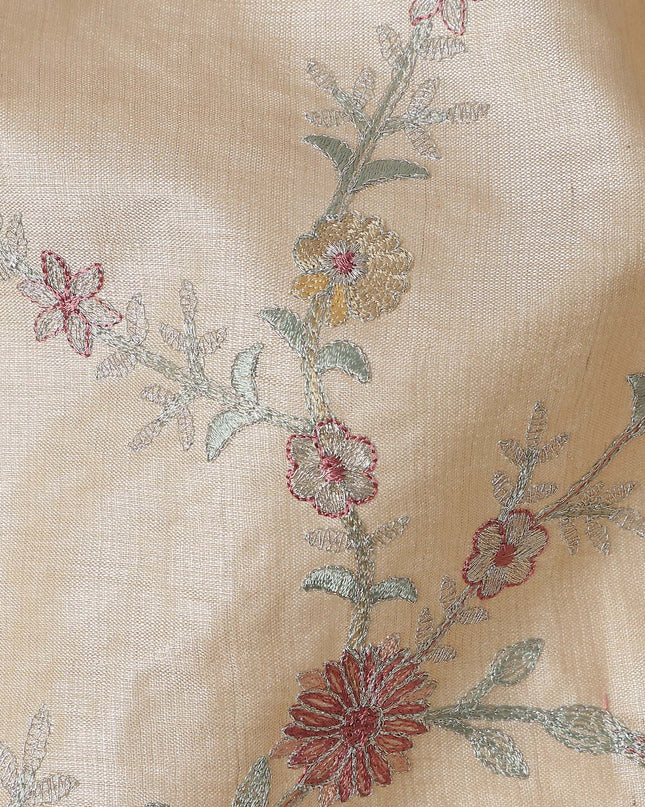 Beige Tan Tussar Silk Fabric 110cm