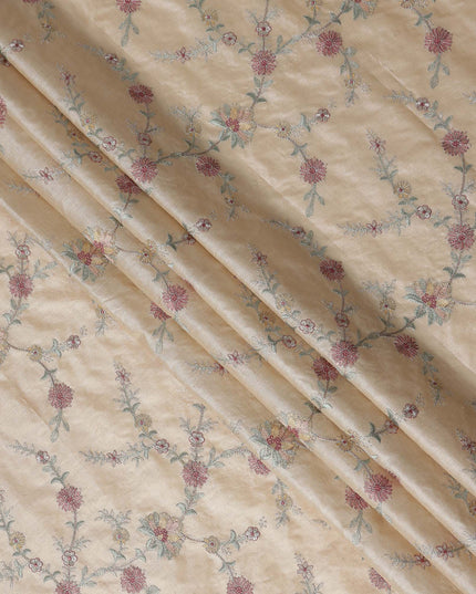 Beige Tan Tussar Silk Fabric 110cm