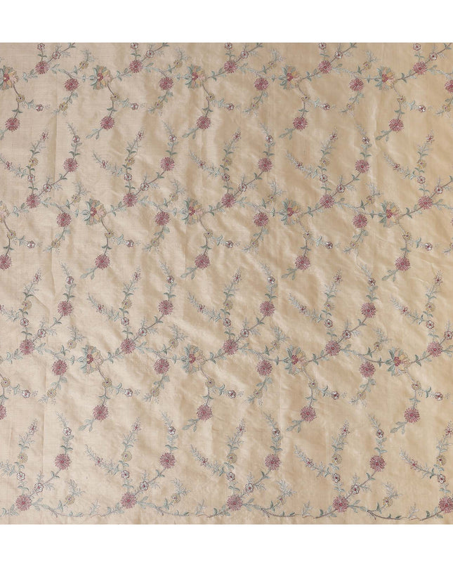 Beige Tan Tussar Silk Fabric 110cm