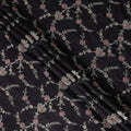Jet Black Tussar Silk Fabric 110cm