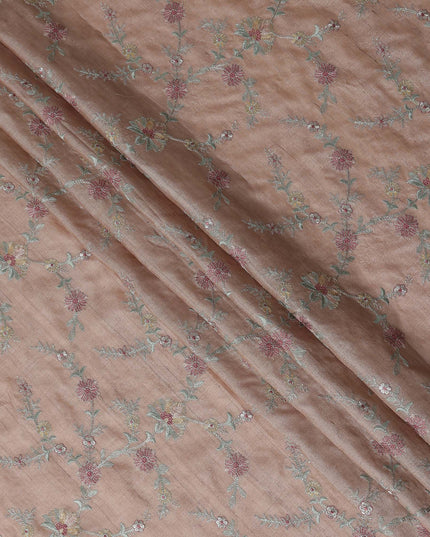 Dusty Rose Tussar Silk Fabric 110cm