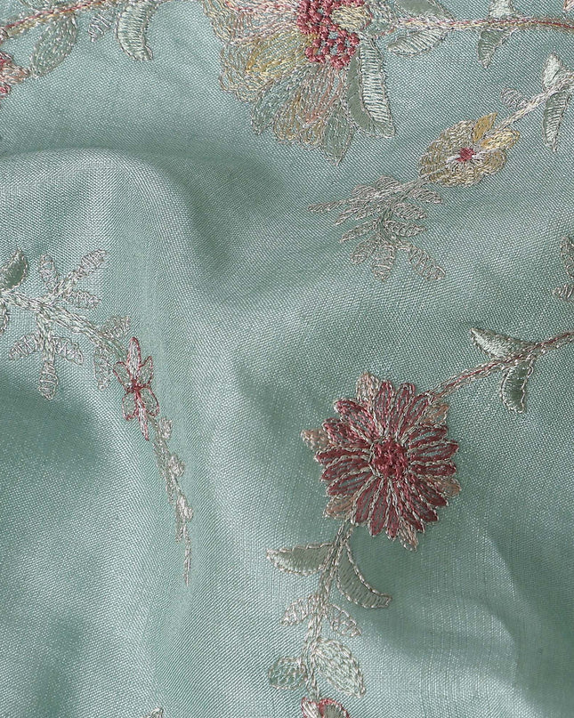 Sage Green Tussar Silk Fabric 110cm
