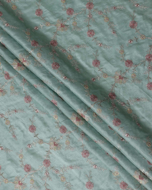 Sage Green Tussar Silk Fabric 110cm